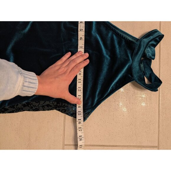 Forest Green Velvet Dress no tag see measurements holiday party - Picture 4 of 6